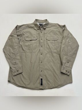 5.11 Tactical Series Original Long Sleeve Button Up Shirt Men's Size Large Tan